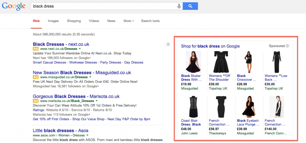 Google Shopping Ad Example